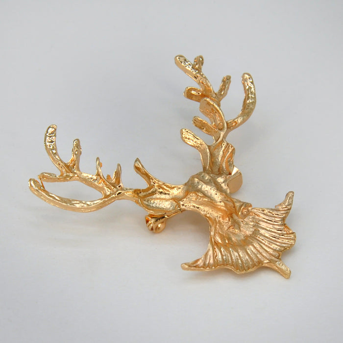 Stag Head Deer Brooch Pin