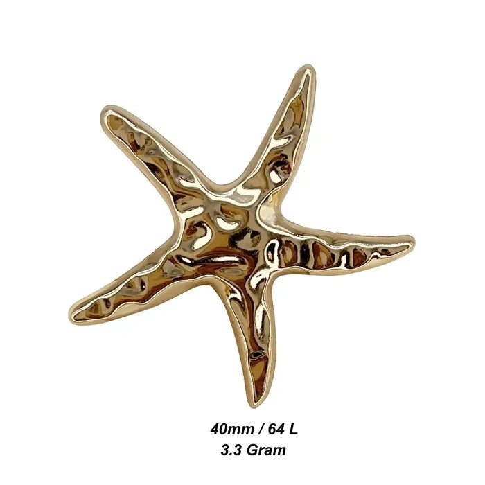 Star Shaped Golden Metal Buttons | 40mm(64L) M72
