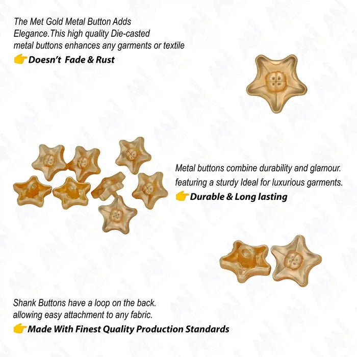Star Style Metal Buttons | 12mm(20L)