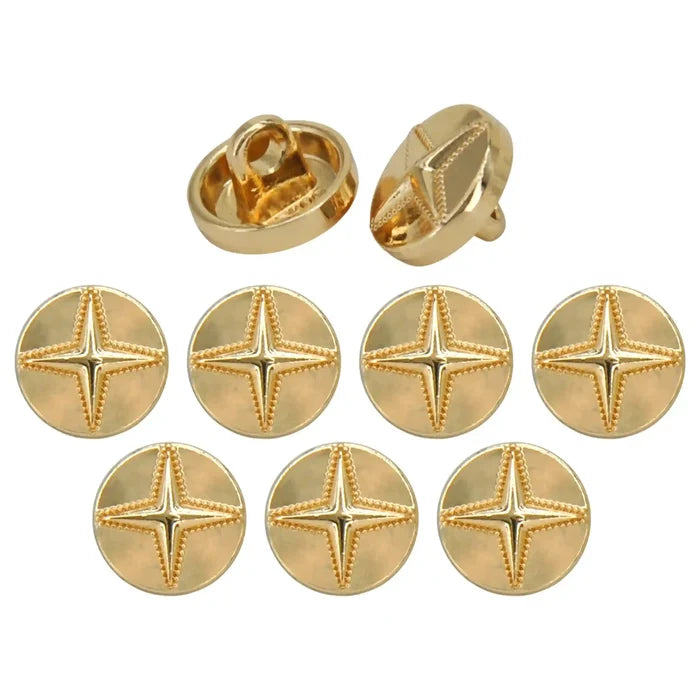 Starburst Metal Shirt Buttons | 10mm(17L)
