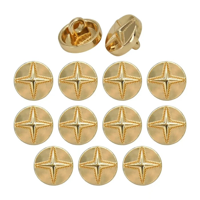Starburst Metal Shirt Buttons | 10mm(17L)