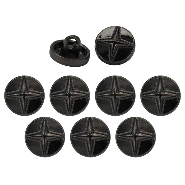 Starburst Metal Shirt Buttons | 10mm(17L)