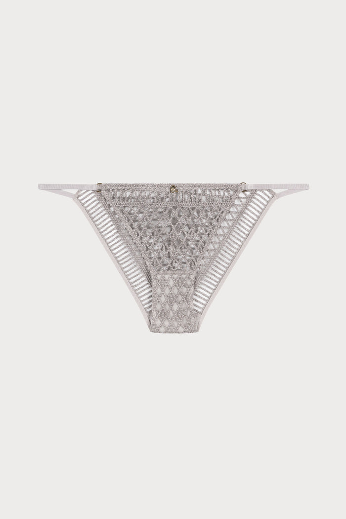 Stardust Dream Silver Embroidery Mini Coeur Brief, Size L (UK 14)