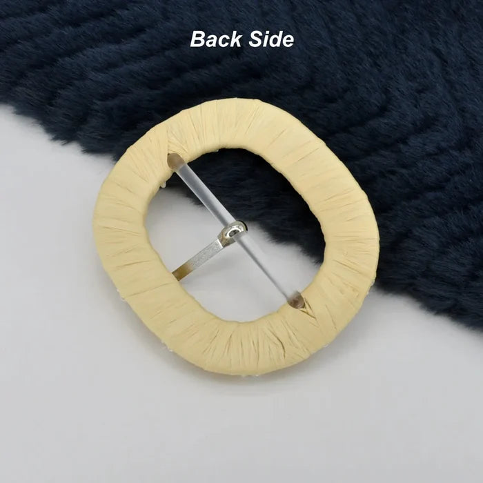 Starfish & Pearl Shell Embellished Raffia Buckle