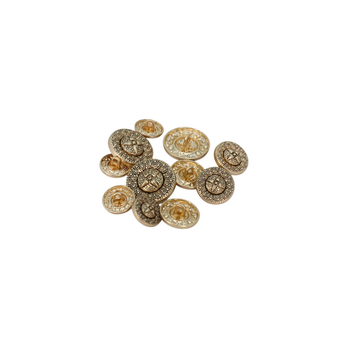Antique gold / 15mm(24L) / 50 Buttons