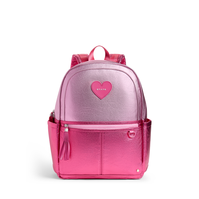 State Bags - Kane Double Pocket Backpack - Pink/Hot Pink Colorblock