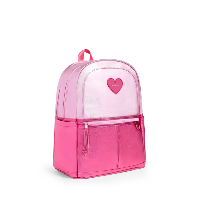 State Bags - Kane Double Pocket Backpack - Pink/Hot Pink Colorblock