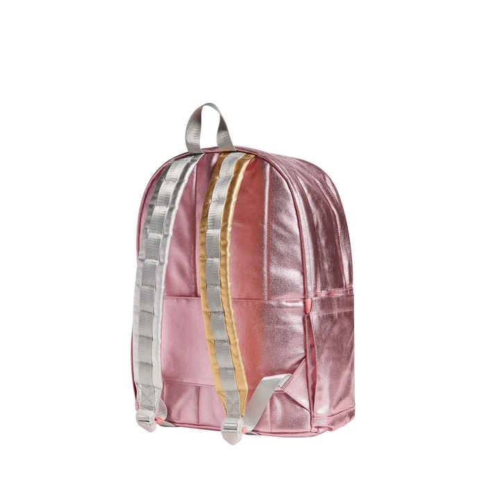 State Bags - Kane Double Pocket Large Backpack - Pink/Silver