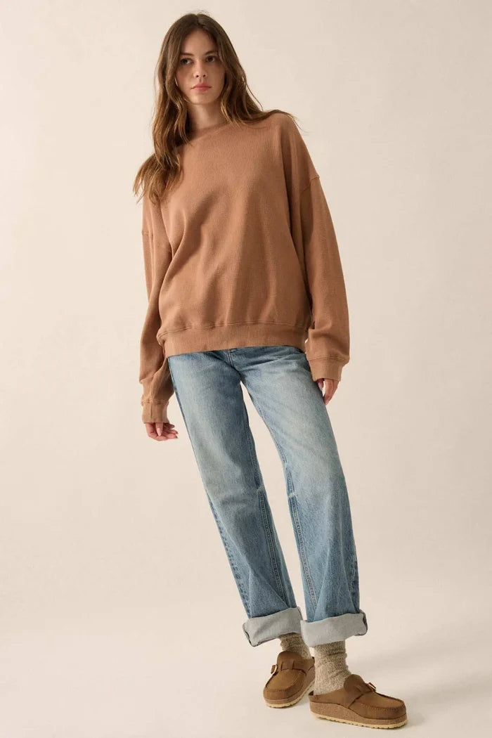 Stay Toasty Garment Dyed Thermal Pullover Top - ShopPromesa