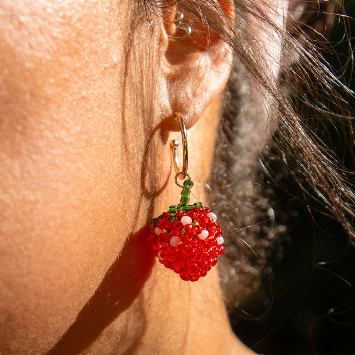 Strawberry Beaded Earrings