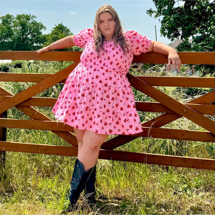 Strawberry Jersey Mini Dress