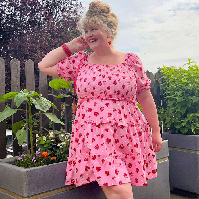 Strawberry Jersey Mini Dress