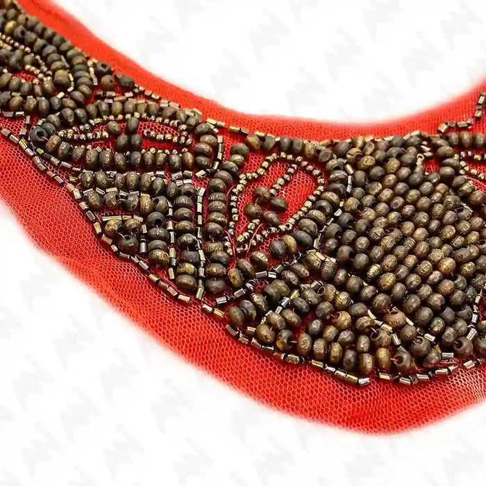 Stylish Beaded Scoop Neckline