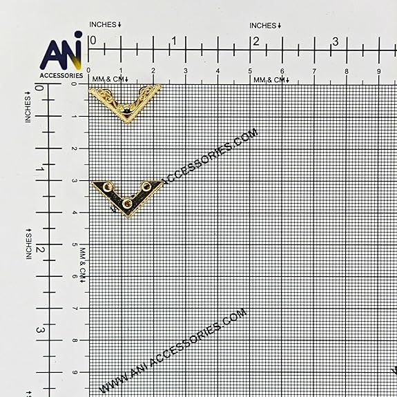 Ani Accessories Golden Elegance Collar Tip front and back image on size chat graph.