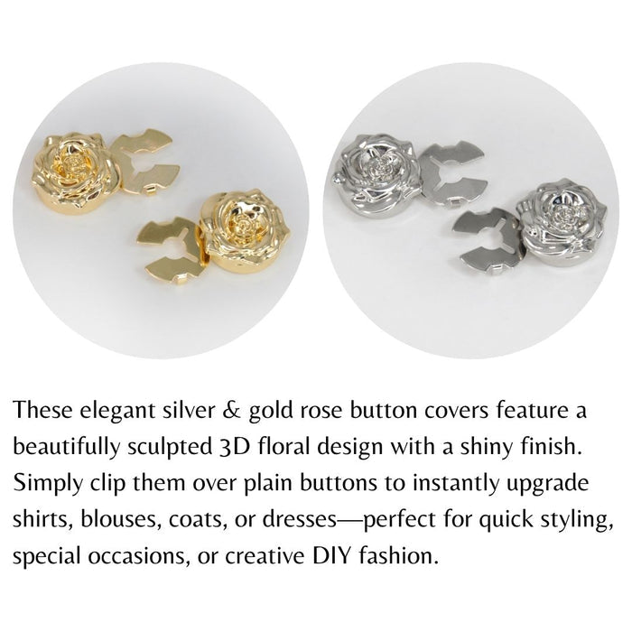 Stylish Metal Button Covers | Set of 2