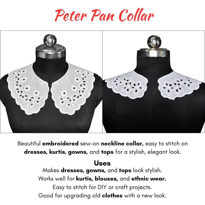 Ani Accessories stylish Peter Pan collar accessory for dresses, blouses, kurtis and DIY apparel decoration