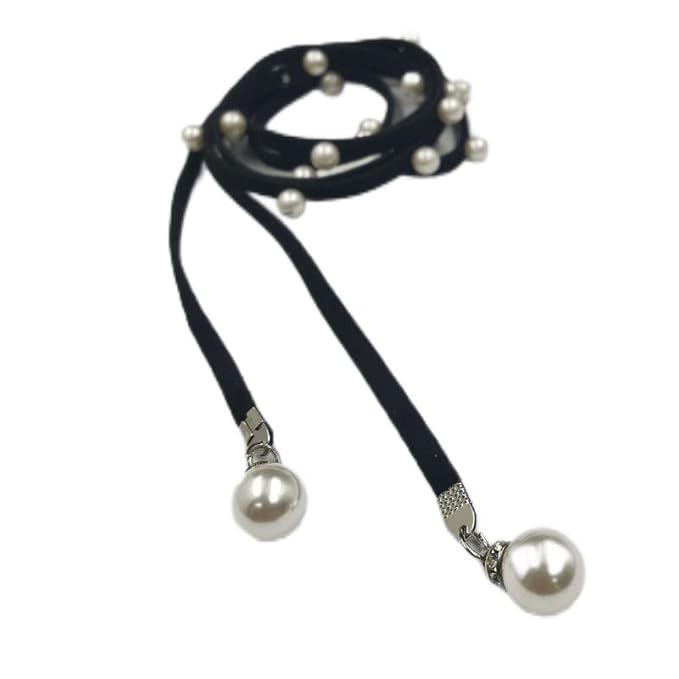 Suede Belt with Pearl Accents