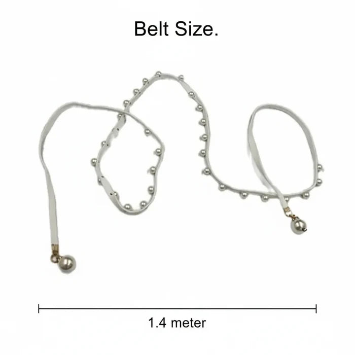 Suede Belt with Pearl Accents