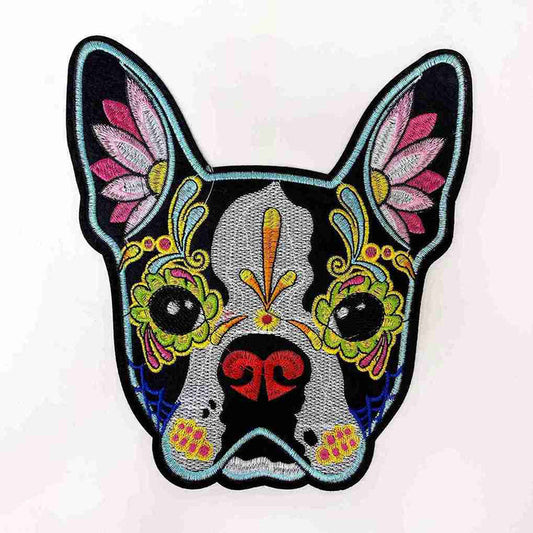 Sugar Skull Dog Embroidery | SKU_P-1