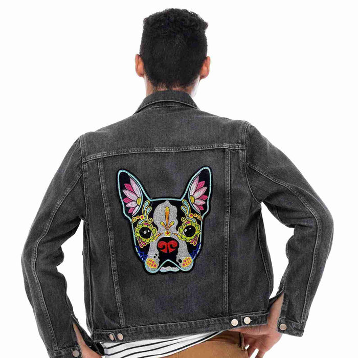 Sugar Skull Dog Embroidery | SKU_P-1