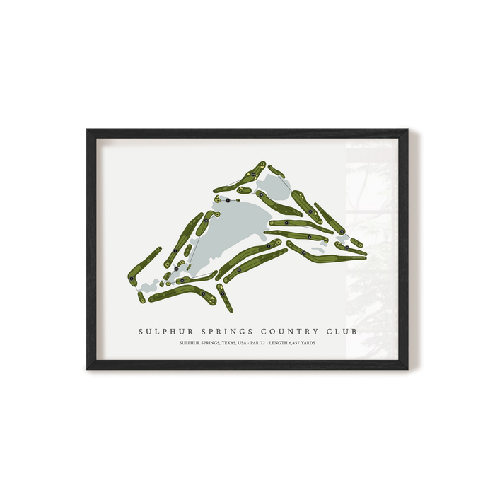 Sulphur Springs Country Club | Golf Course Map | Black Frame