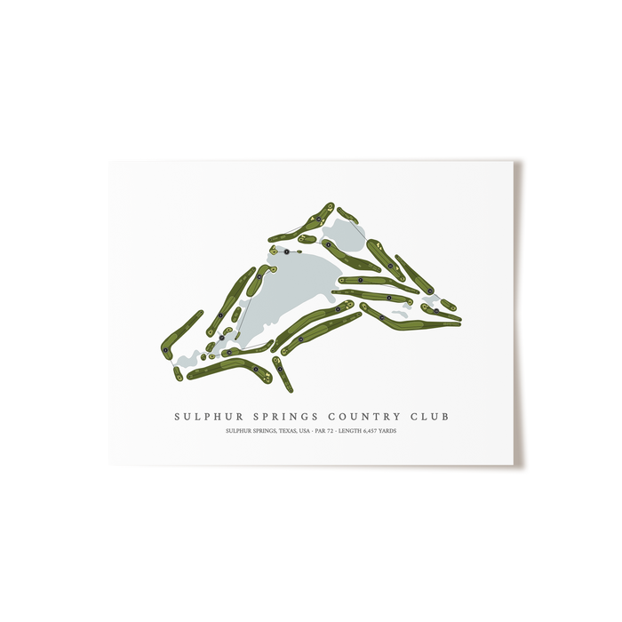 Sulphur Springs Country Club | Golf Course Map | Unframed