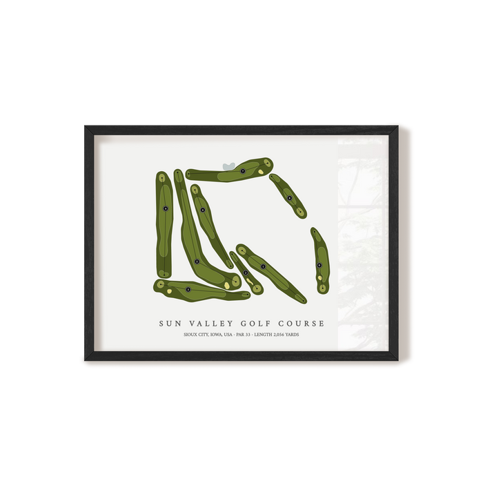Sun Valley Golf Course | Golf Course Map | Black Frame