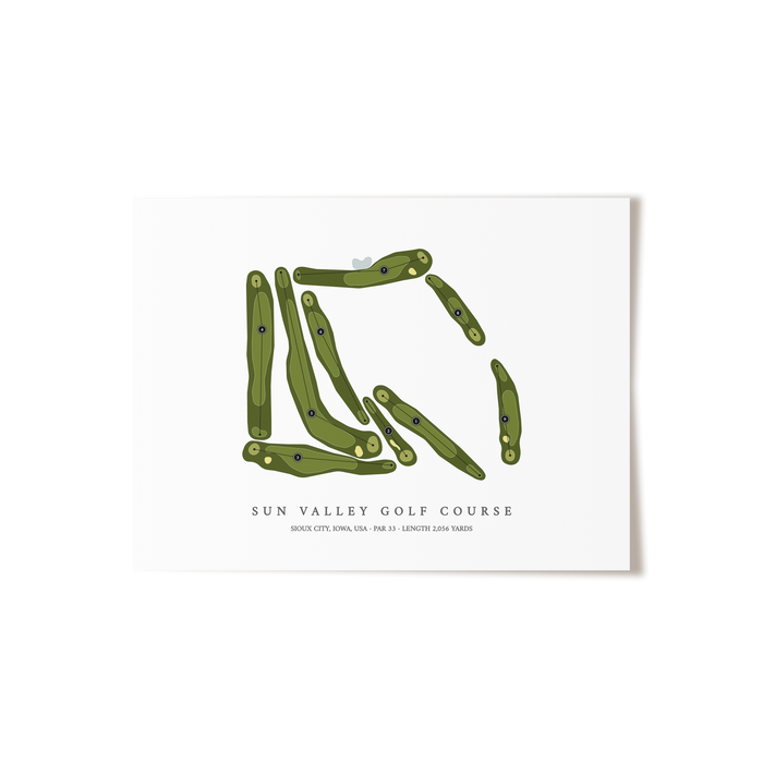 Sun Valley Golf Course | Golf Course Map | Unframed