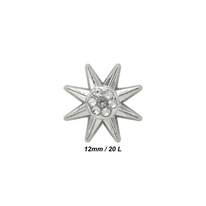 Sunburst Design Rhinestone shirt Buttons | 12mm(20L)