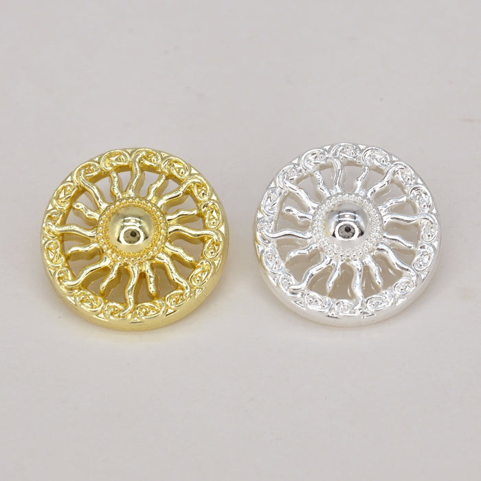 Sunburst Pattern Metal Button | 18mm(28L), 20mm(32L) & 23mm(36L)