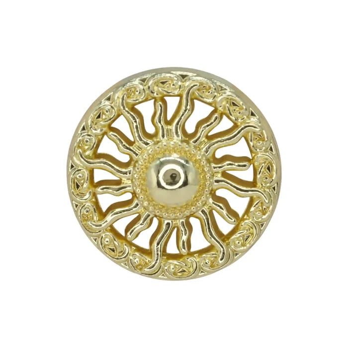 Sunburst Pattern Metal Button | 18mm(28L), 20mm(32L) & 23mm(36L)