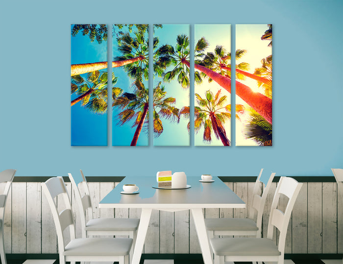 Sunset Palm Art Canvas Print #7600