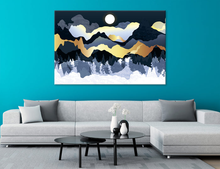 Sunset Sunrise Scandinavian Modern Nordic Set 5 Canvas Print #7599