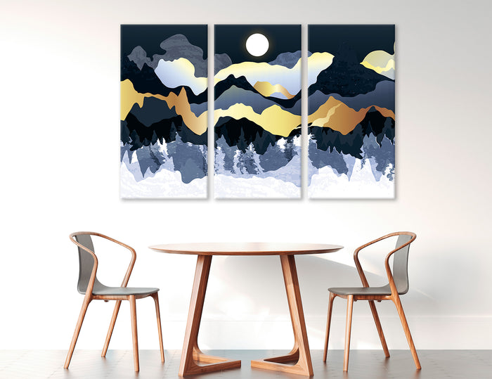 Sunset Sunrise Scandinavian Modern Nordic Set 5 Canvas Print #7599