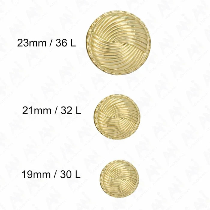 Swirled Gold Metal Buttons | 19mm(30L), 21mm(32L) & 23mm(36L)