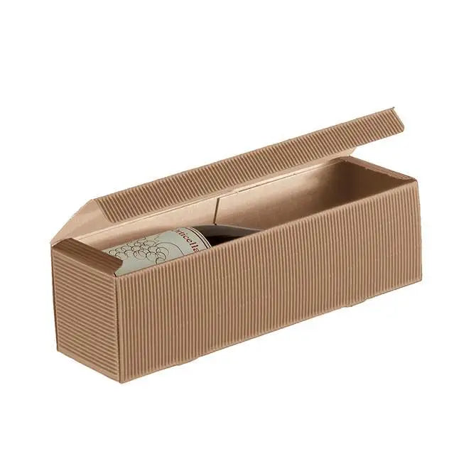 Tawny Textured Rib - 1 Bottle Box - Natural Eflute  3-1/2 x 3-1/2 x 13-3/8   100/ctn - Mac Paper Supply