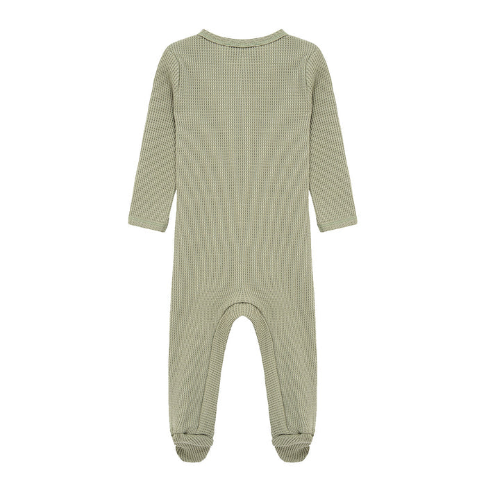 Tea Waffle Zipper Footed Romper - Babies in Bloom