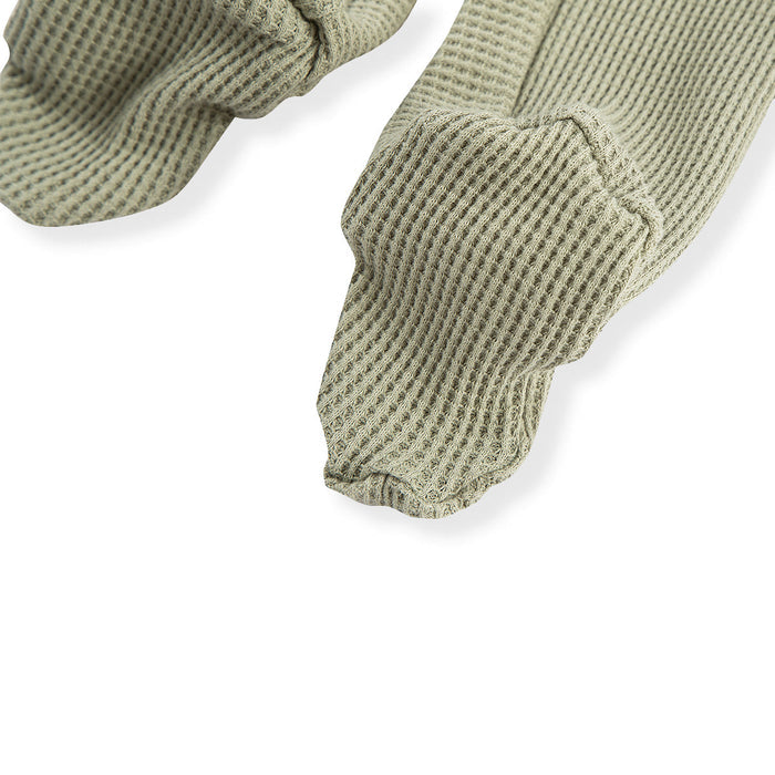 Tea Waffle Zipper Footed Romper - Babies in Bloom