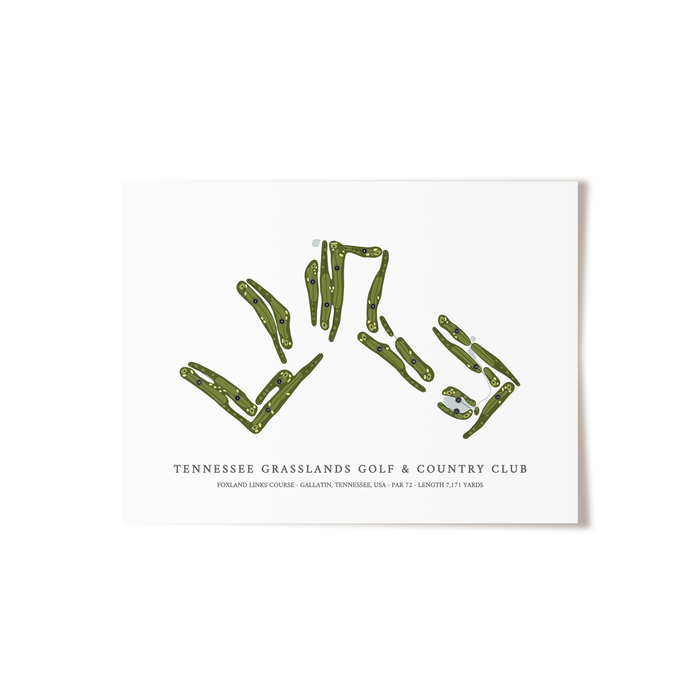 Tennessee Grasslands Golf & Country Club - Foxland Links Course | Golf Course Print | Unframed