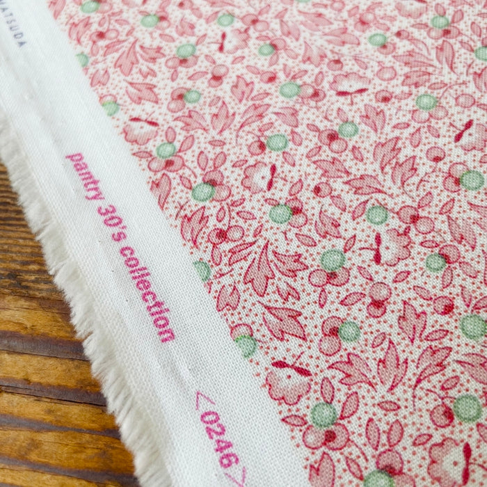 Textile Pantry's 30's - Pointillism and Leaf - Pink - Textile Pantry