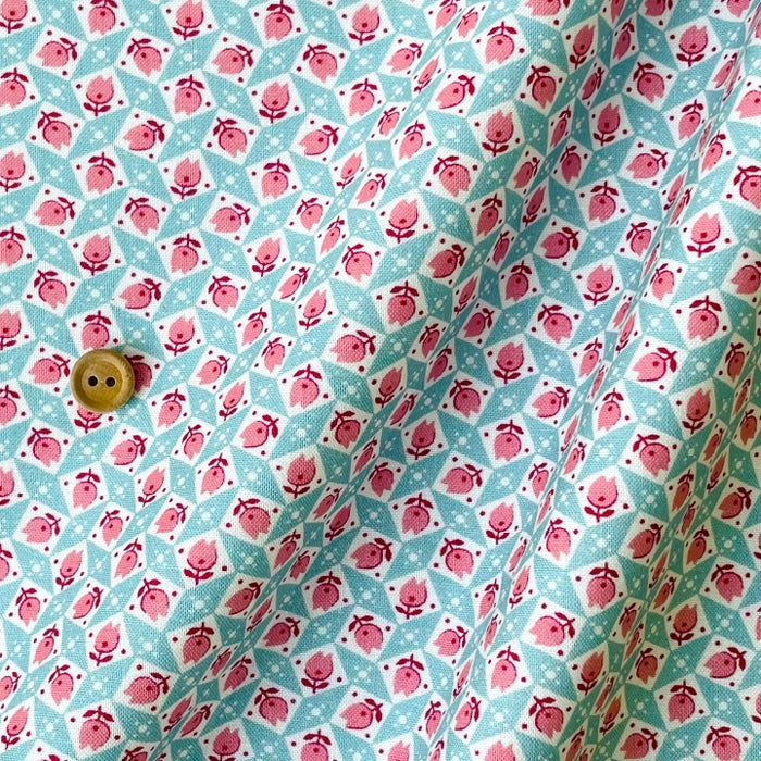 Textile Pantry's 30's - Tulips - Mint - Textile Pantry
