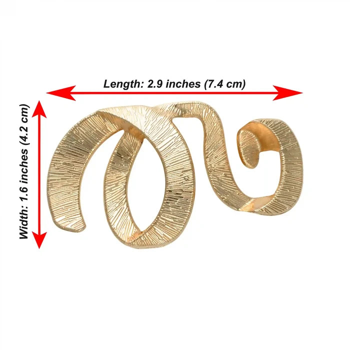 Ani Accessories texture Spiral Loop Gold Buckle Size written on a white background.
