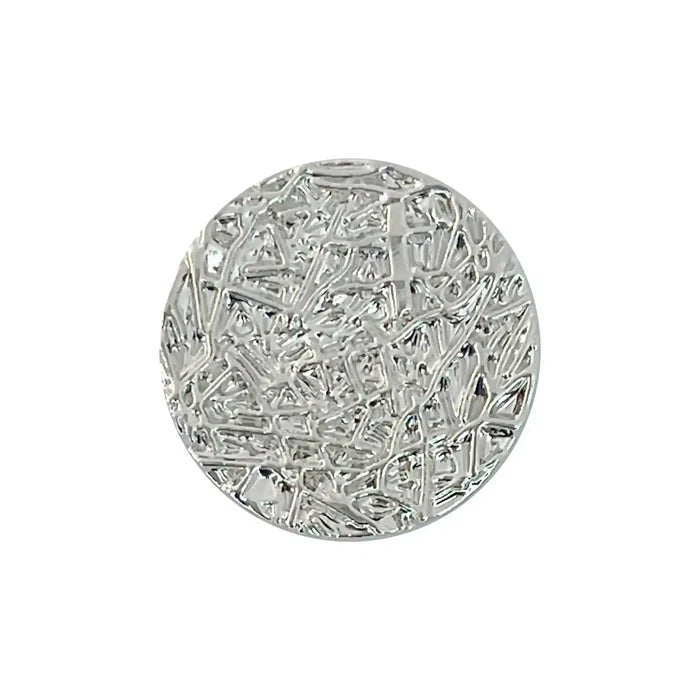 Textured Design Matte Silver Metal Buttons | 25mm(40L)