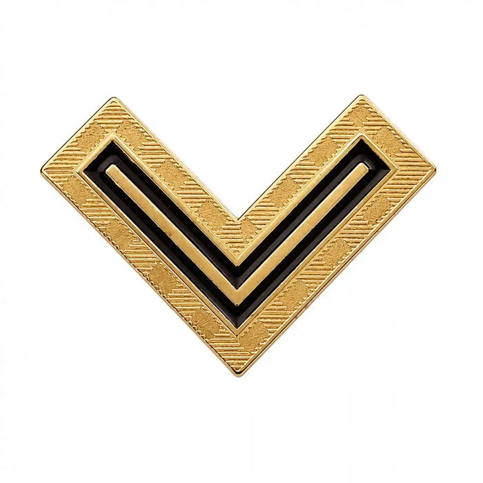 Textured Gold Enamel Chevron Collartips