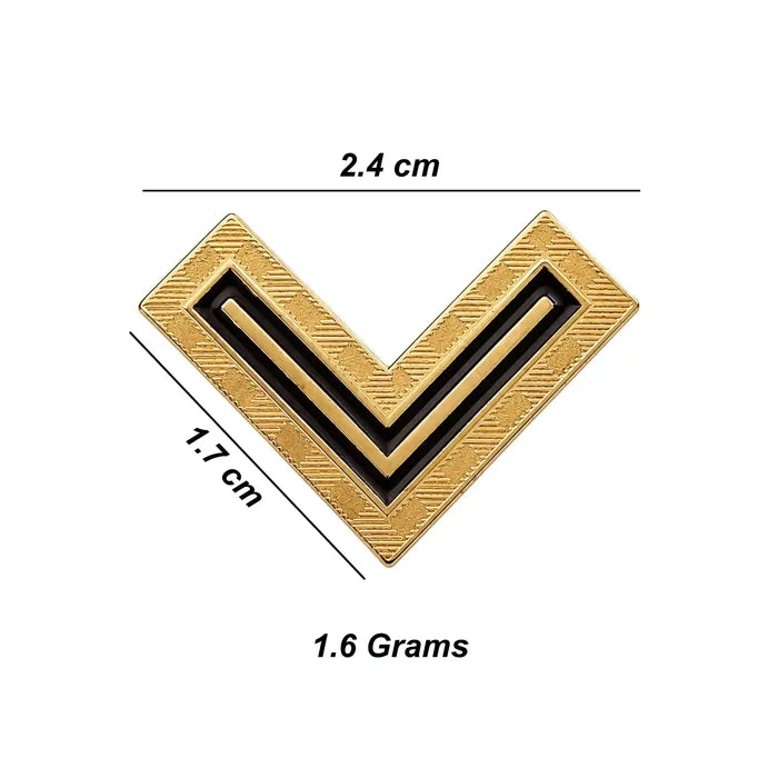 Textured Gold Enamel Chevron Collartips