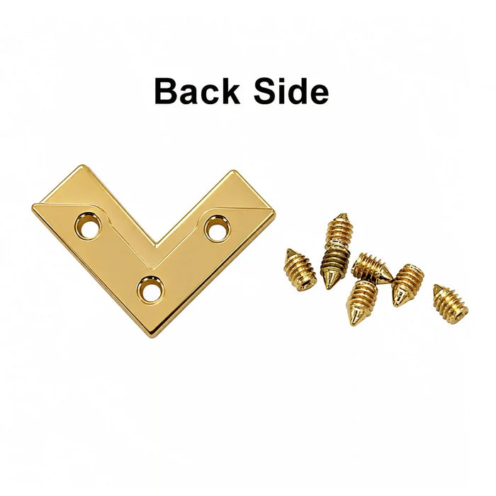 Textured Gold Enamel Chevron Collartips