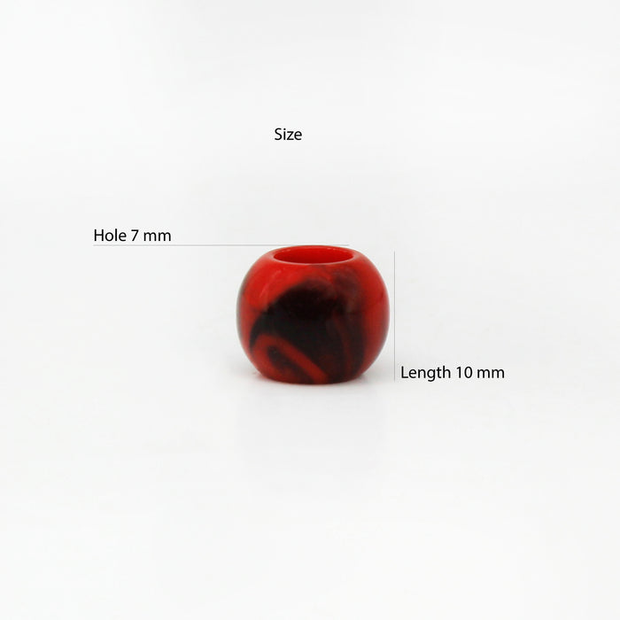 Textured Red Black Resin beads