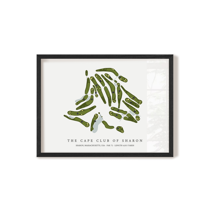 The Cape Club of Sharon | Golf Course Map | Black Frame