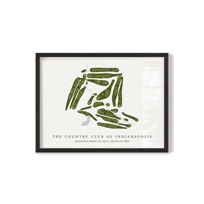 The Country Club of Indianapolis | Golf Course Map | Black Frame