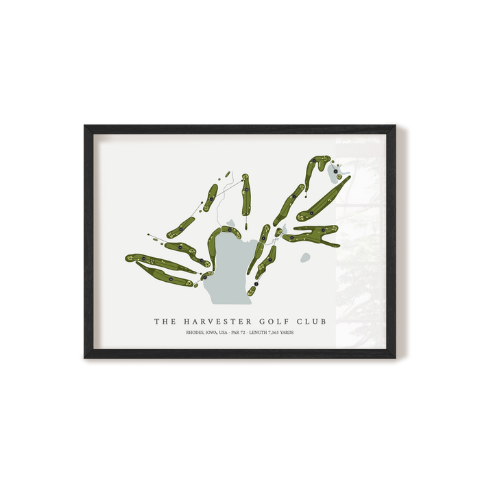 The Harvester Golf Club | Golf Course Map | Black Frame